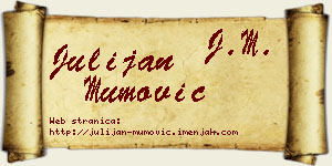 Julijan Mumović vizit kartica